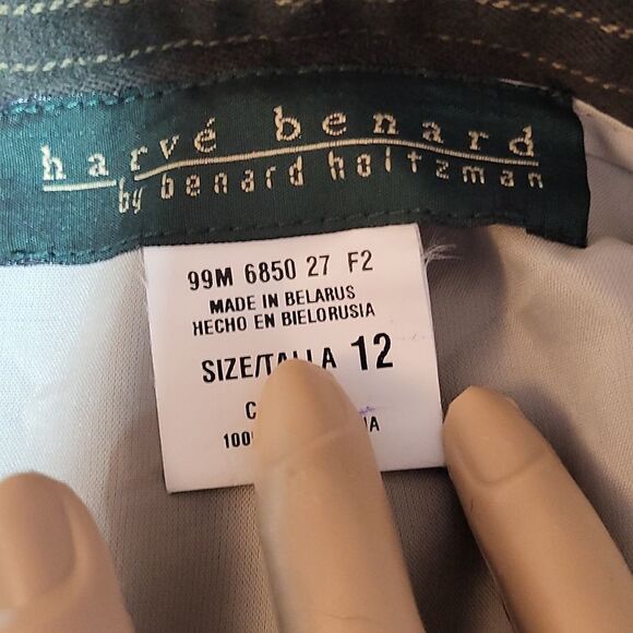 HARVE BENARD, WOMEN'S GREEN AND GOLD PINSTRIPE DRESS PANTS, SIZE 12, LIKE NEW - Picture 6 of 9